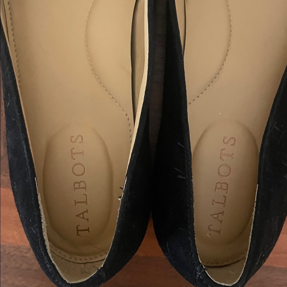 Talbots Black Suede Flats with Buckle - Picture 2 of 7
